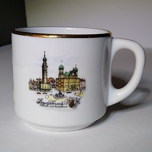 Gold trims Ceramic Mug made by A.P.M . Augsburg  Souvenir  Mug . Used